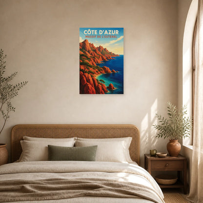 Affiche Côte d’Azur – Massif de l’Estérel dans une chambre - Art Virtuoso