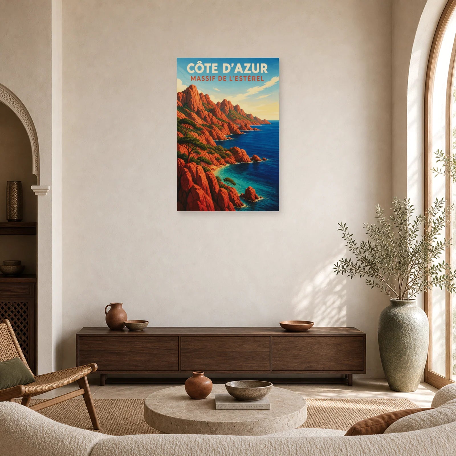Affiche Côte d’Azur – Massif de l’Estérel dans un salon - Art Virtuoso