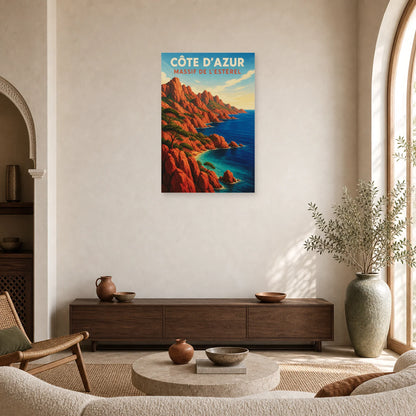 Affiche Côte d’Azur – Massif de l’Estérel dans un salon - Art Virtuoso