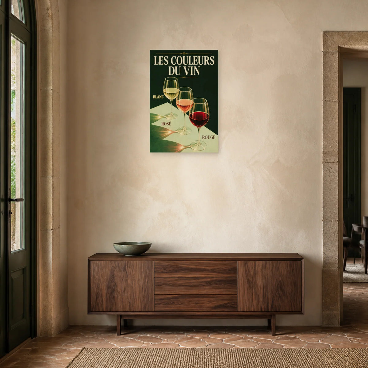 Affiche Les couleurs du vin dans une entrée ou un couloir - Art Virtuoso