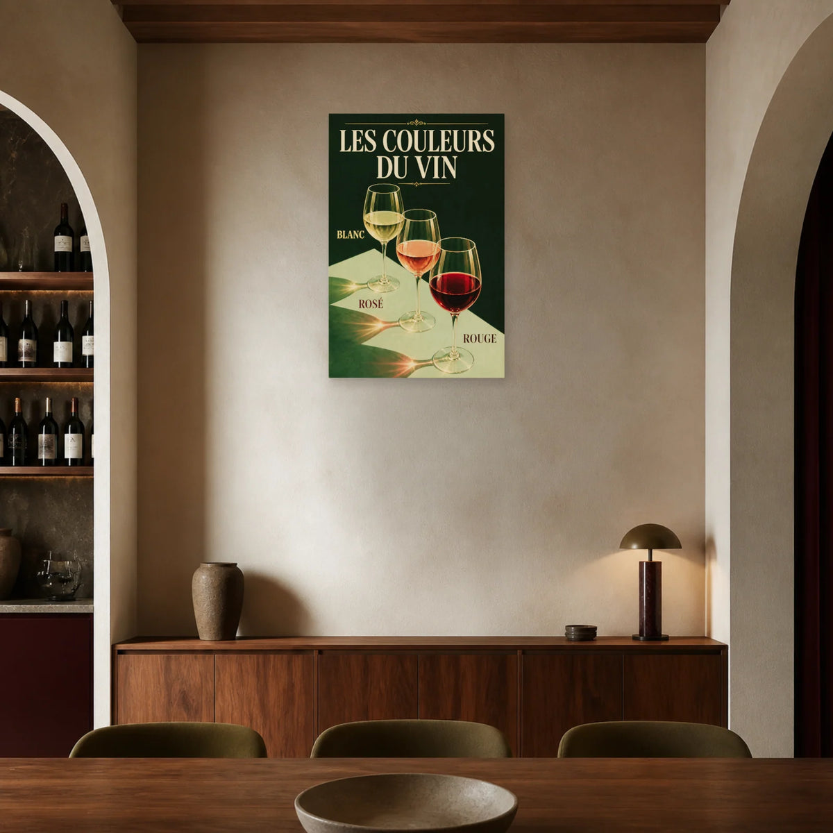 Affiche Les couleurs du vin dans une salle à manger - Art Virtuoso