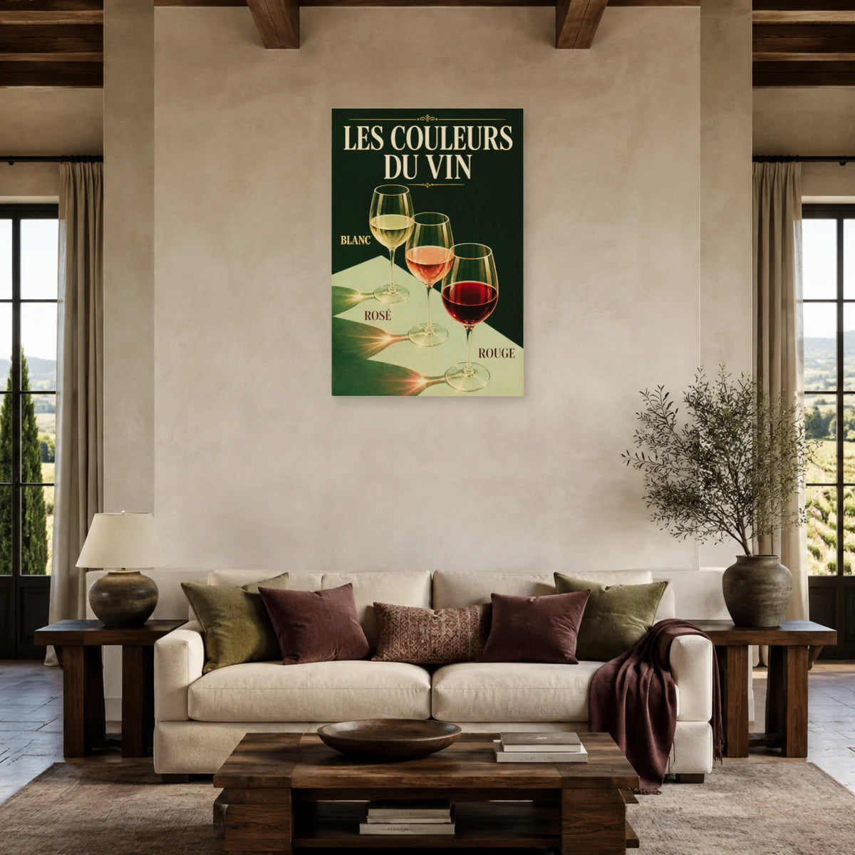 Affiche Les couleurs du vin dans un salon - Art Virtuoso