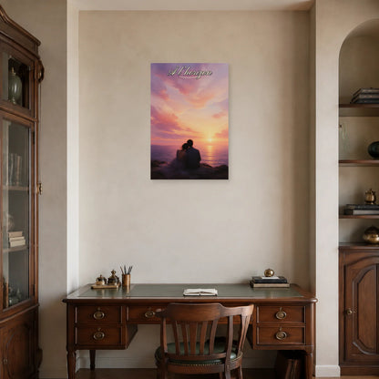 Affiche À l’horizon - Couple esthétique dans un bureau - Art Virtuoso
