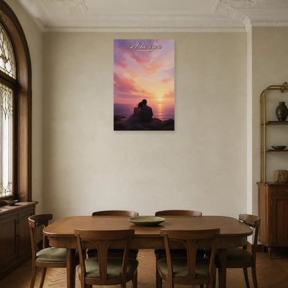 Affiche À l’horizon - Couple esthétique dans une salle à manger - Art Virtuoso