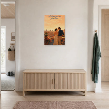Affiche À deux, tout est plus beau - Toits de la ville dans une entrée ou un couloir - Art Virtuoso