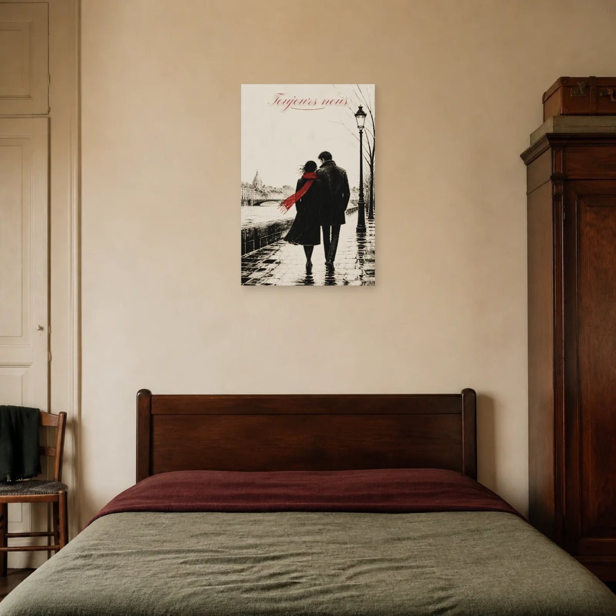 Affiche Toujours nous - Couple de dos dans une chambre - Art Virtuoso