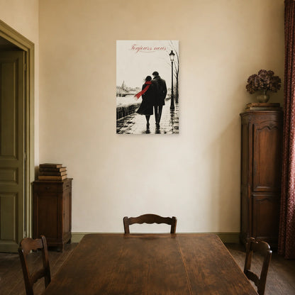 Affiche Toujours nous - Couple de dos dans une salle à manger - Art Virtuoso