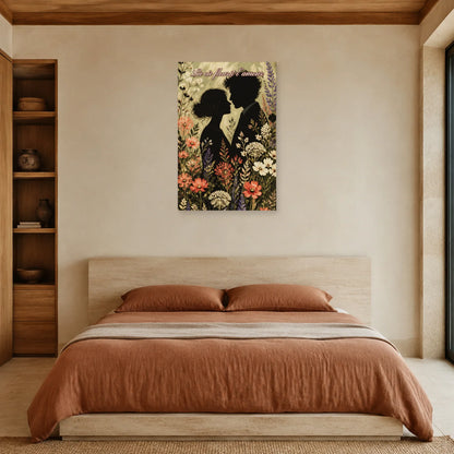 Affiche Là où fleurit l’amour - Couple botanique dans une chambre - Art Virtuoso