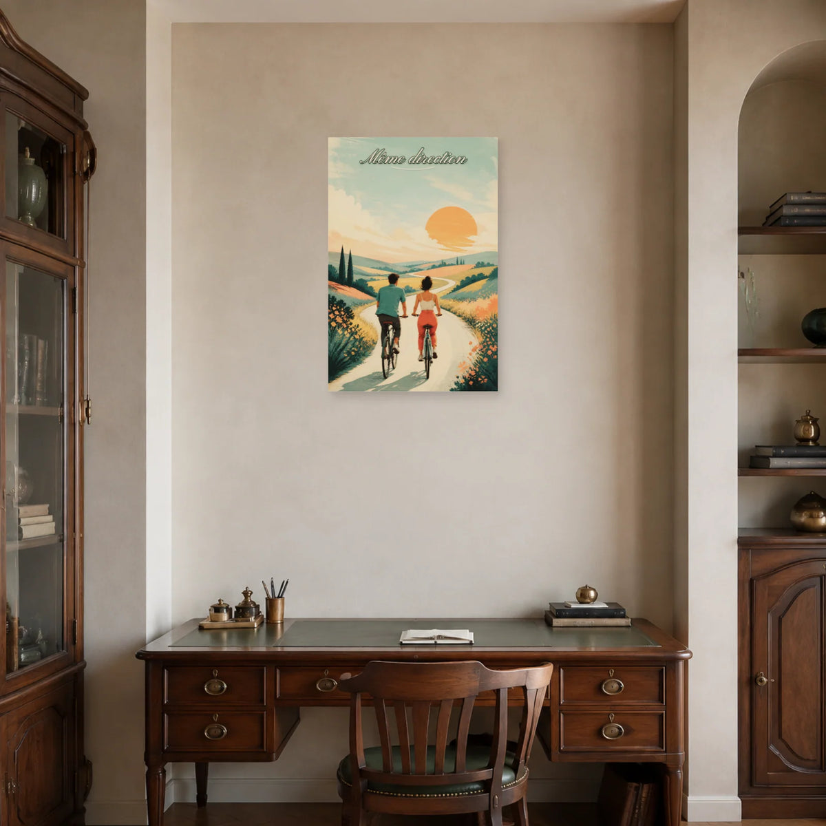 Affiche Même direction - Couple moderne dans un bureau - Art Virtuoso