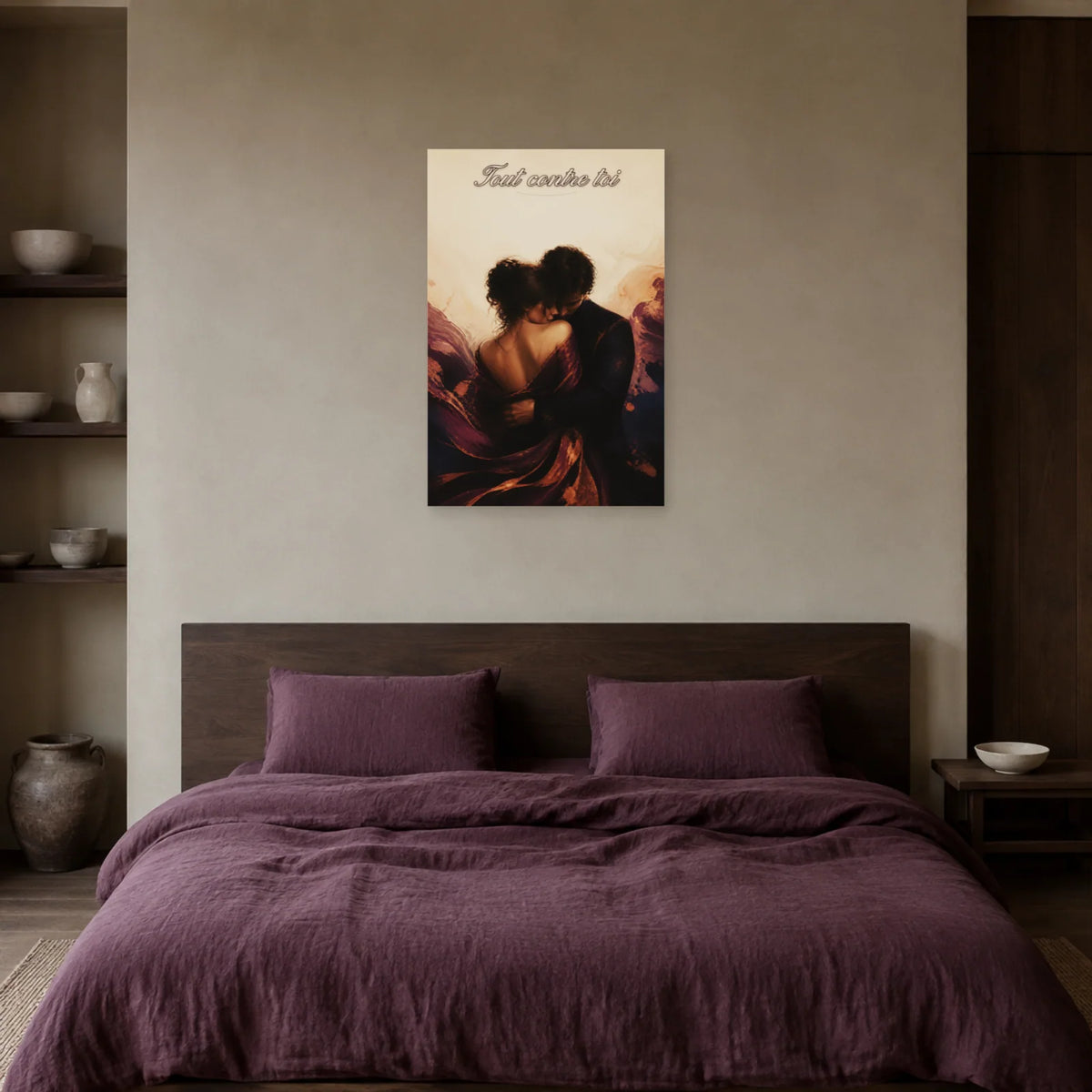 Affiche Tout contre toi - Couple sensuel dans une chambre - Art Virtuoso