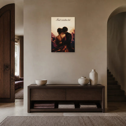 Affiche Tout contre toi - Couple sensuel dans une entrée ou un couloir - Art Virtuoso