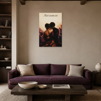 Affiche Tout contre toi - Couple sensuel dans un salon - Art Virtuoso