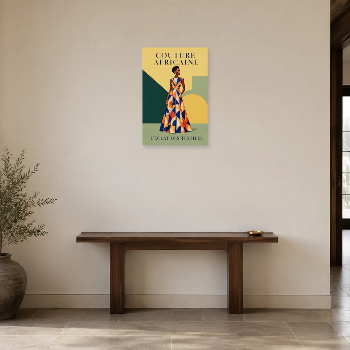Affiche Couture africaine, éclat des textiles dans une entrée ou un couloir - Art Virtuoso