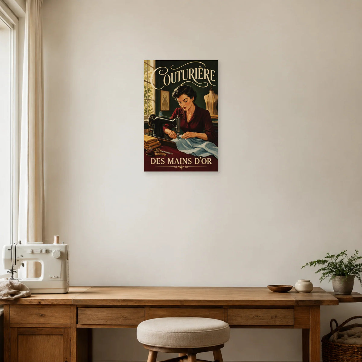 Affiche Couturière, des mains d'or dans un bureau - Art Virtuoso