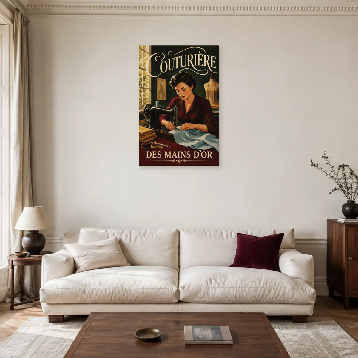 Affiche Couturière, des mains d'or dans un salon - Art Virtuoso