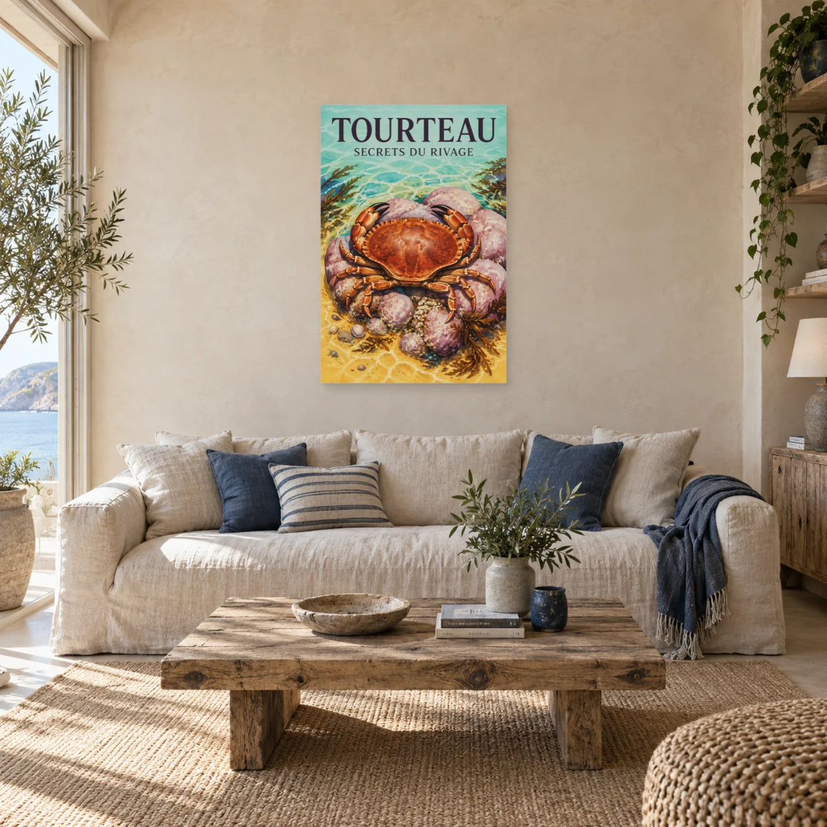 Affiche Tourteau - Secrets du rivage dans un salon - Art Virtuoso