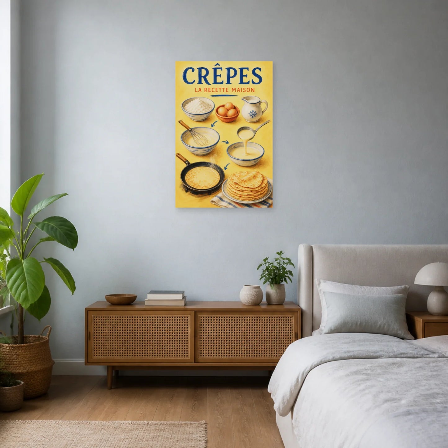 Affiche Crêpes – La Recette Maison dans une chambre - Art Virtuoso