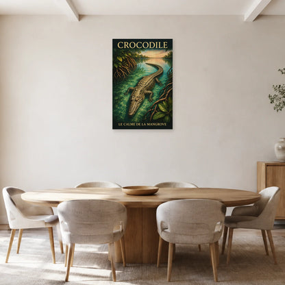 Affiche Crocodile, le calme de la mangrove dans une salle à manger - Art Virtuoso