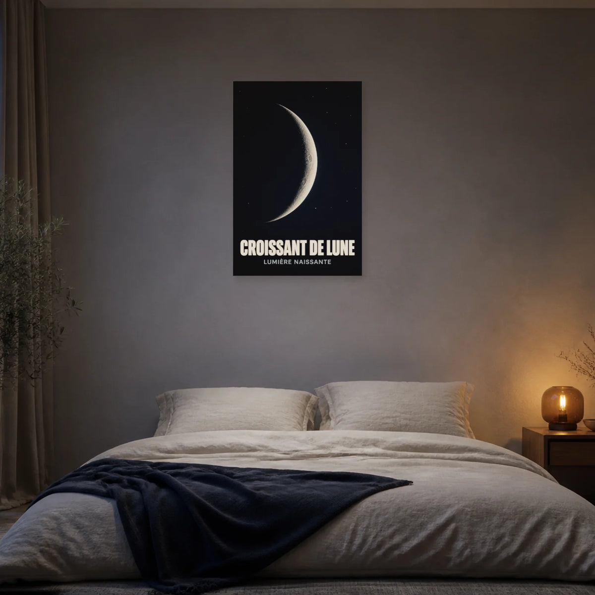 Affiche Croissant de Lune – Lumière Naissante dans une chambre - Art Virtuoso