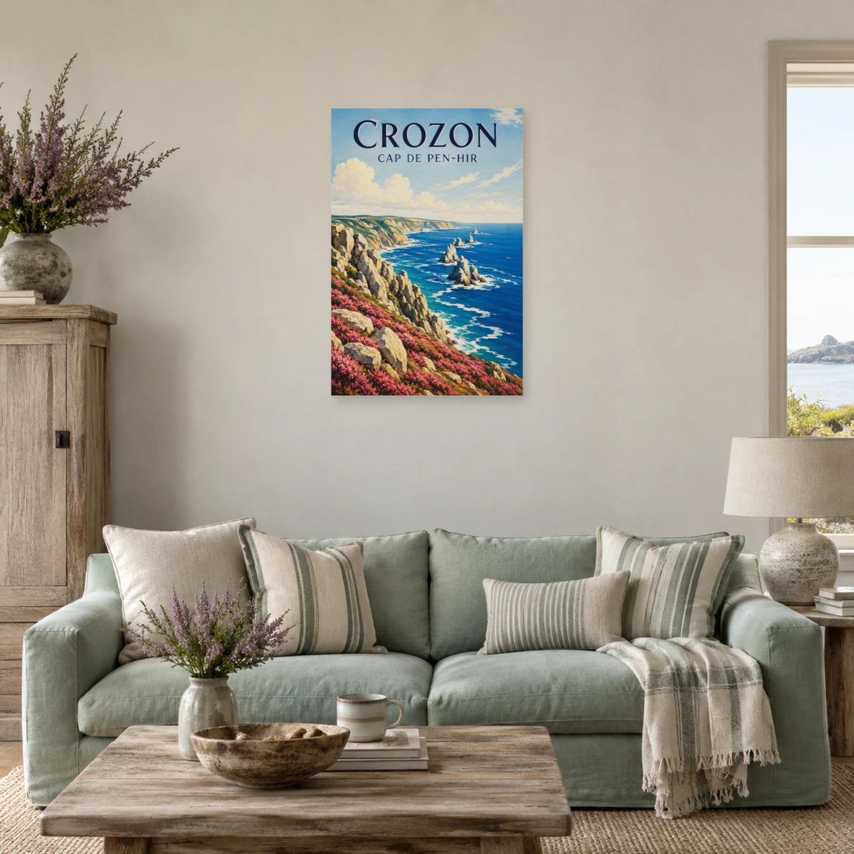 Affiche Crozon - Cap de Pen-Hir dans un salon - Art Virtuoso