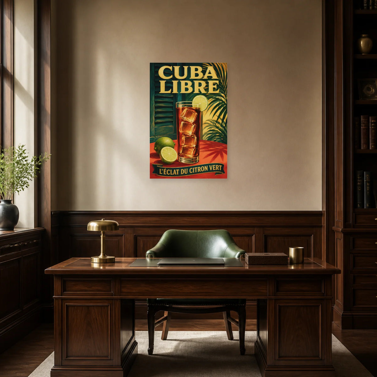 Affiche Cuba libre, l’éclat du citron vert dans un bureau - Art Virtuoso
