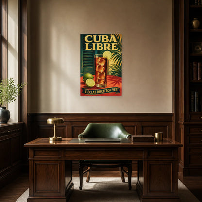 Affiche Cuba libre, l’éclat du citron vert dans un bureau - Art Virtuoso