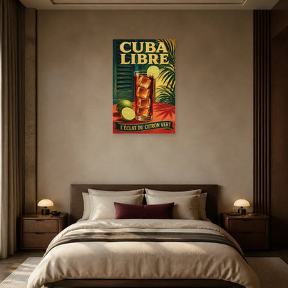 Affiche Cuba libre, l’éclat du citron vert dans une chambre - Art Virtuoso