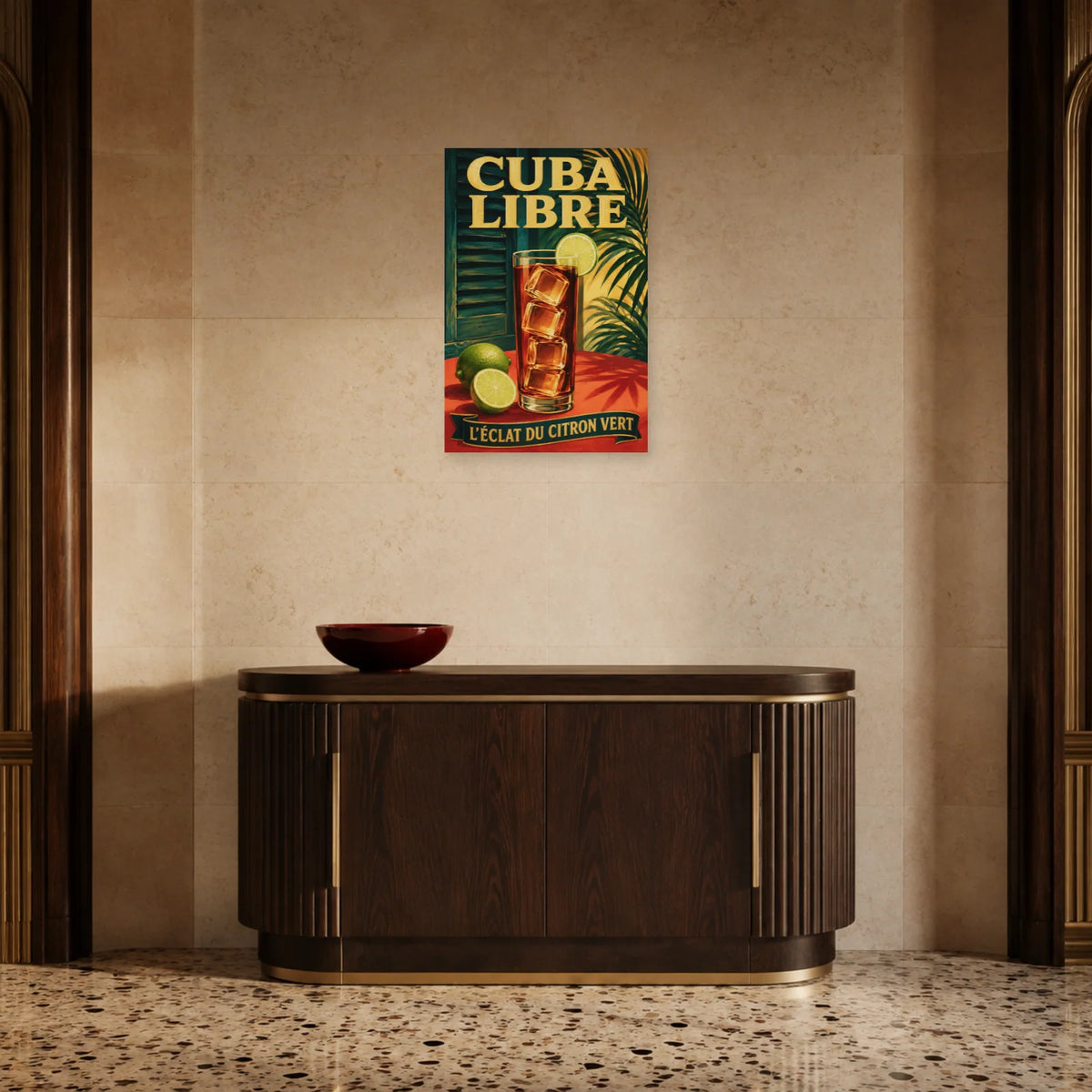 Affiche Cuba libre, l’éclat du citron vert dans une entrée ou un couloir - Art Virtuoso