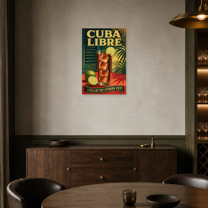 Affiche Cuba libre, l’éclat du citron vert dans une salle à manger - Art Virtuoso