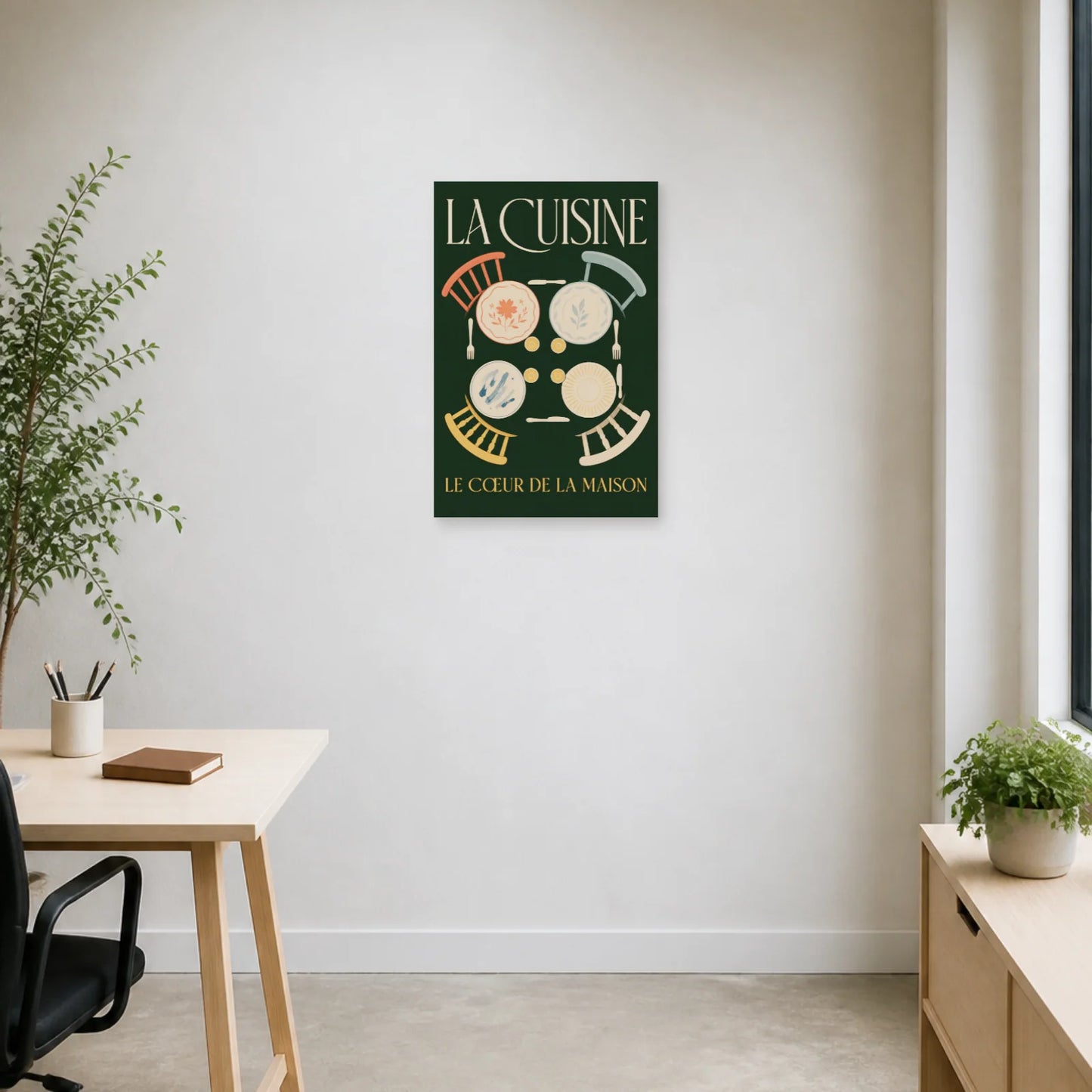 Affiche La Cuisine – Le Cœur de la Maison dans un bureau - Art Virtuoso