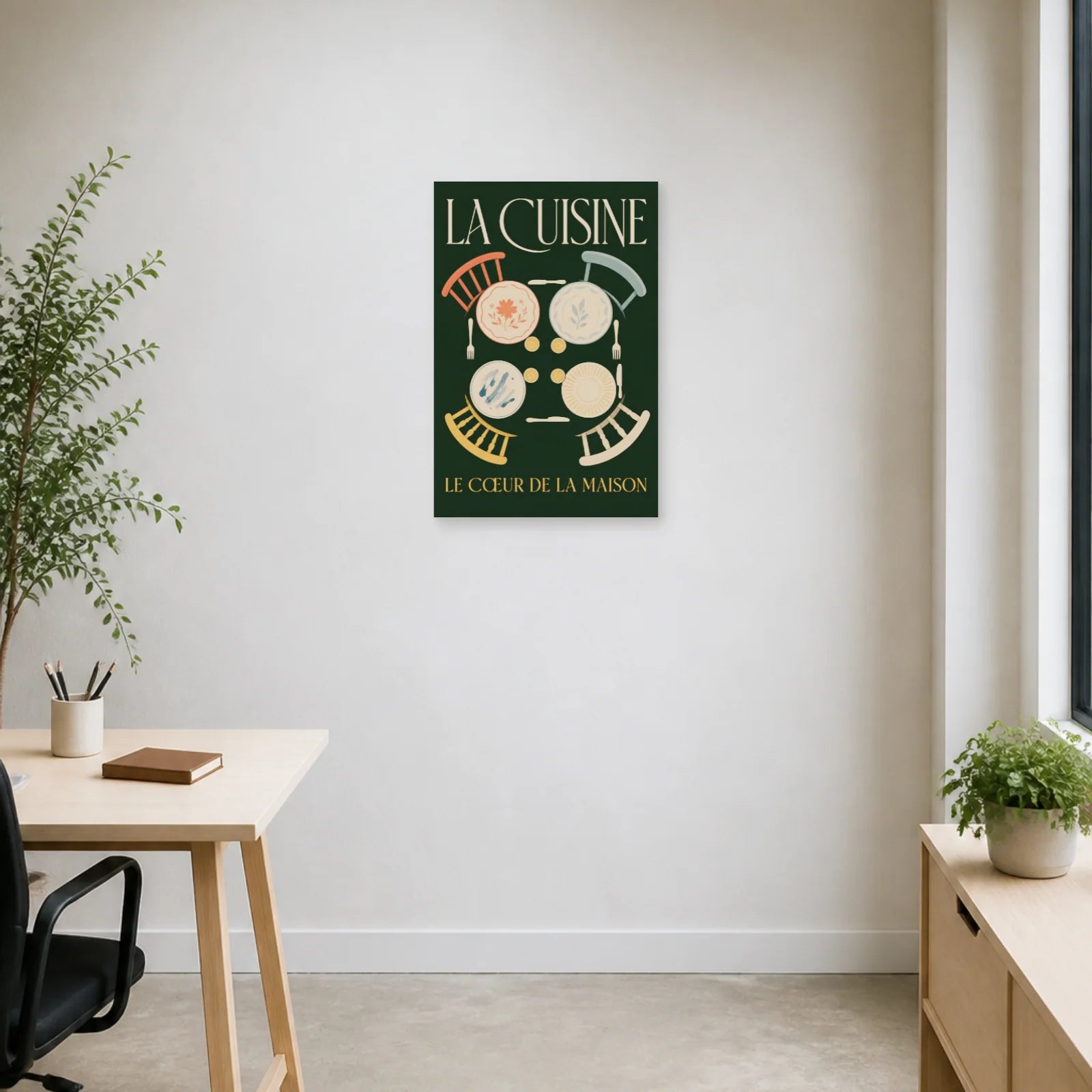 Affiche La Cuisine – Le Cœur de la Maison dans un bureau - Art Virtuoso