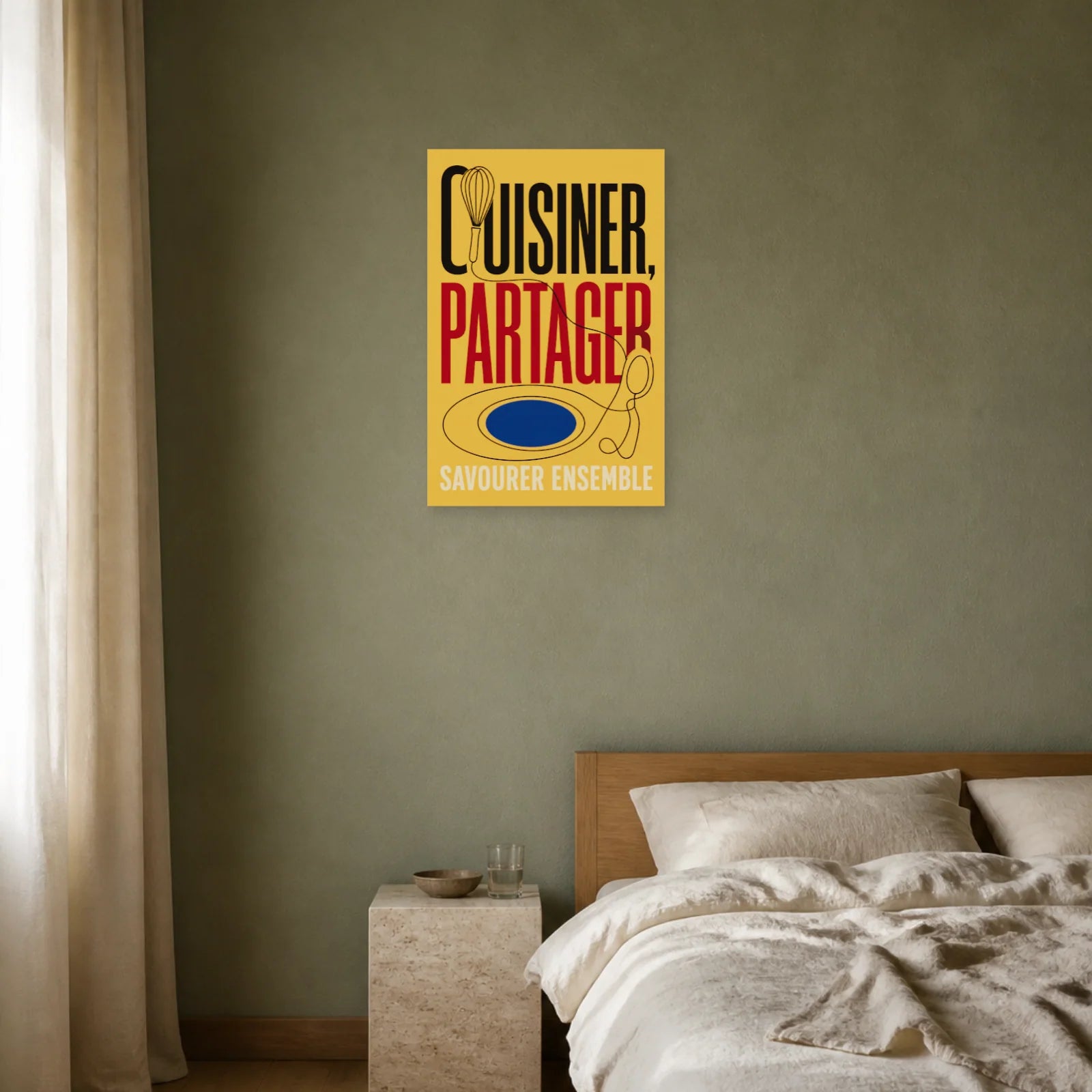 Affiche Cuisiner, Partager – Savourer Ensemble dans une chambre - Art Virtuoso