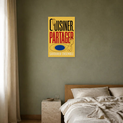 Affiche Cuisiner, Partager – Savourer Ensemble dans une chambre - Art Virtuoso