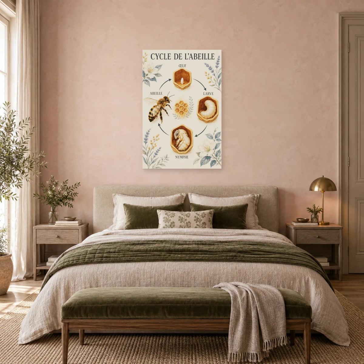Affiche Cycle de l’abeille – Ronde des saisons dans une chambre - Art Virtuoso