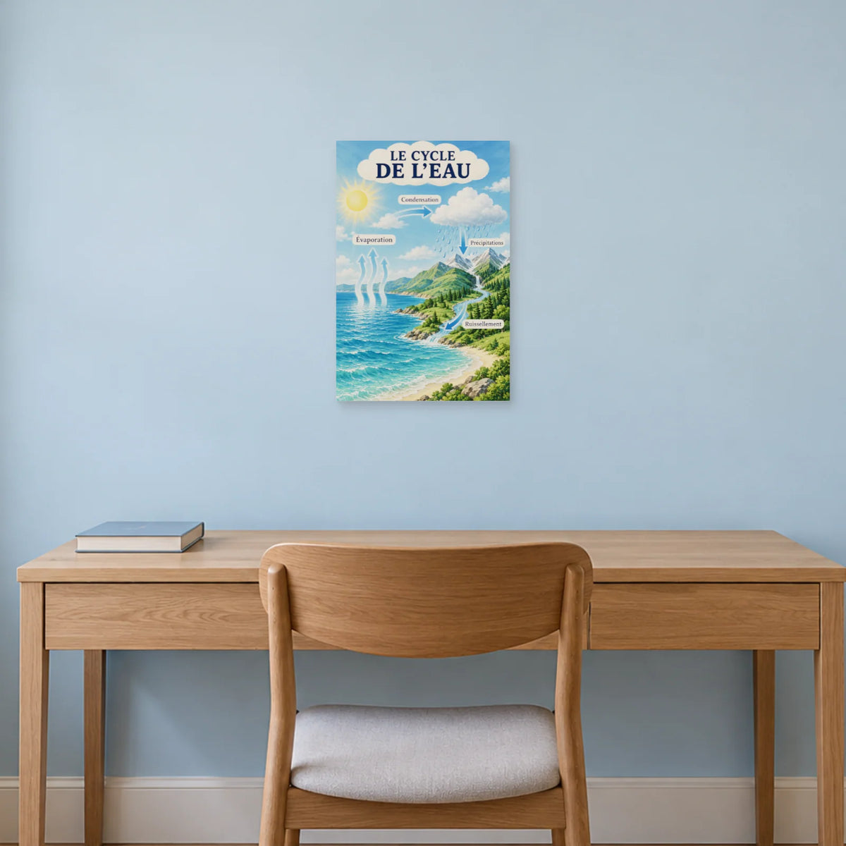 Affiche Cycle de l'eau - Le voyage d'une goutte dans un bureau - Art Virtuoso