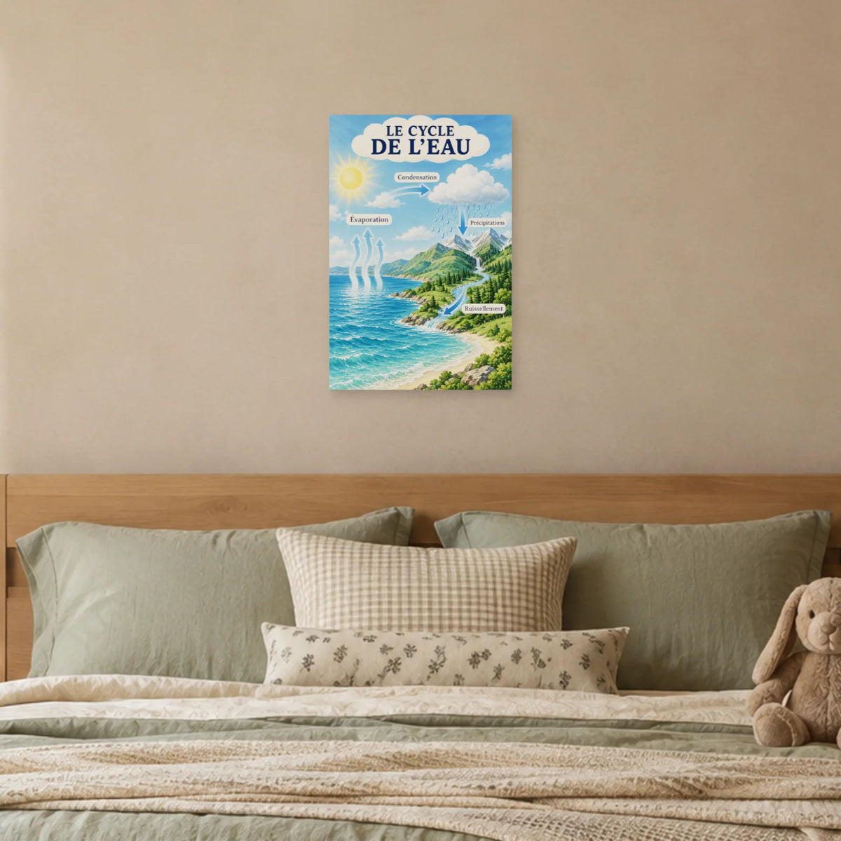 Affiche Cycle de l'eau - Le voyage d'une goutte dans une chambre - Art Virtuoso