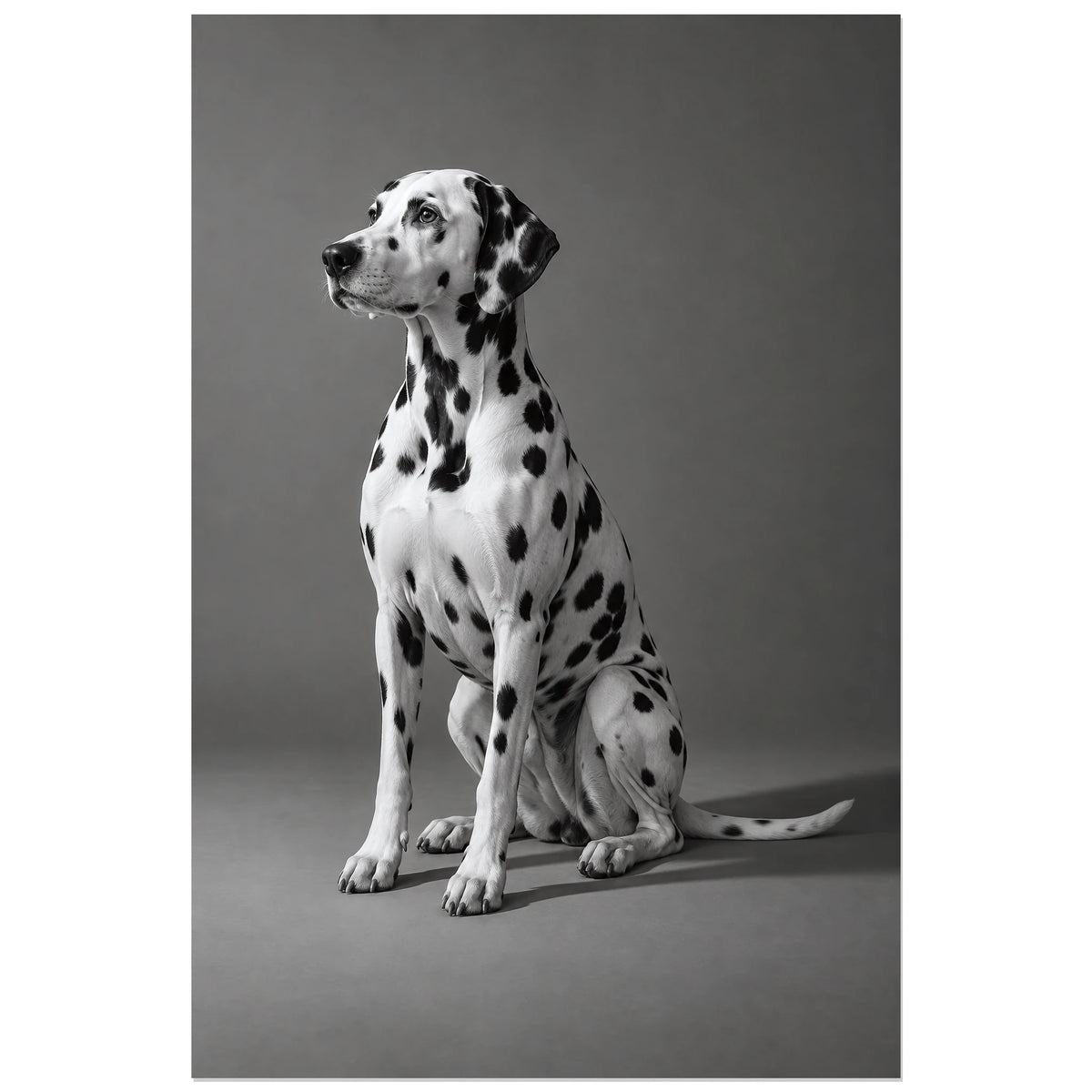 Affiche Dalmatien – Points d’équilibre, réalisme photographique / noir et blanc verticale, format 30 × 45 cm