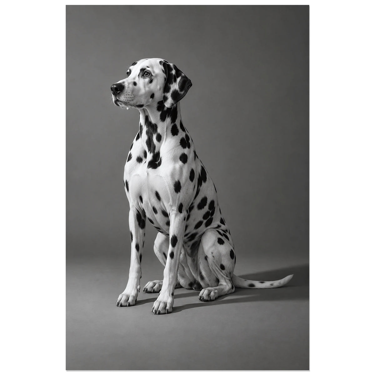 Affiche Dalmatien – Points d’équilibre, réalisme photographique / noir et blanc verticale, format 40 × 60 cm