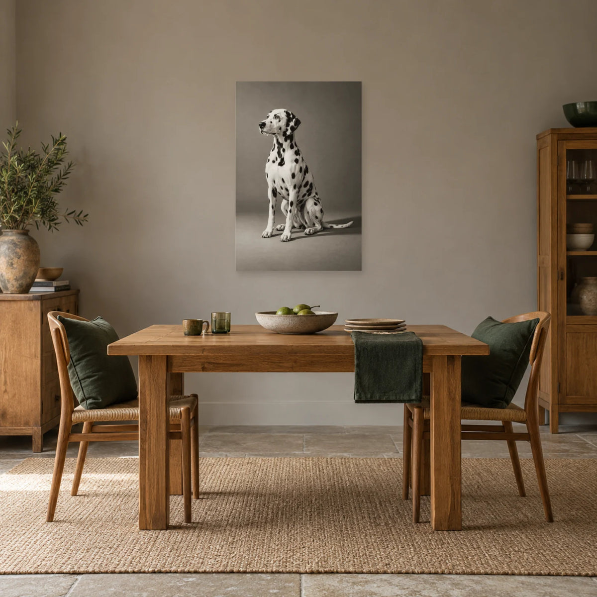 Affiche Dalmatien - Points d'équilibre dans une salle à manger - Art Virtuoso