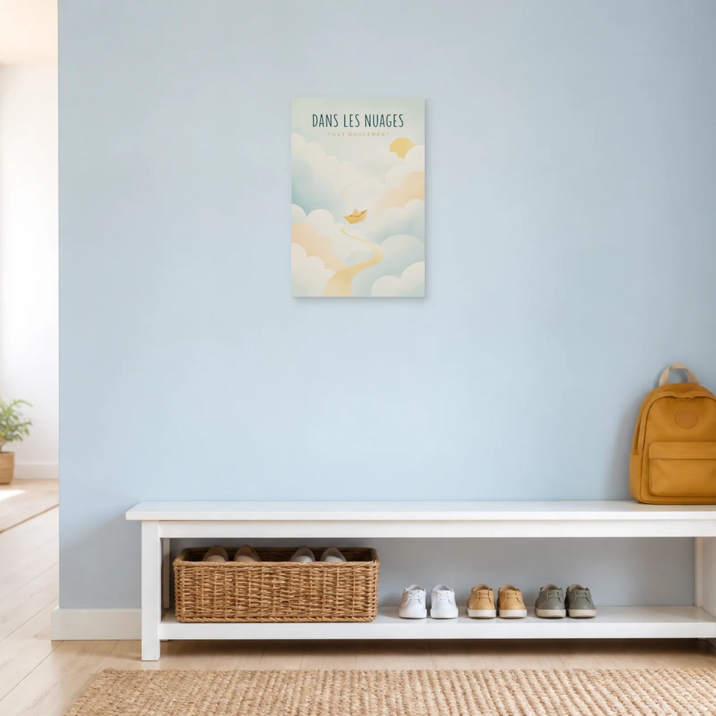 Affiche Dans les Nuages – Tout Doucement dans une entrée ou un couloir - Art Virtuoso
