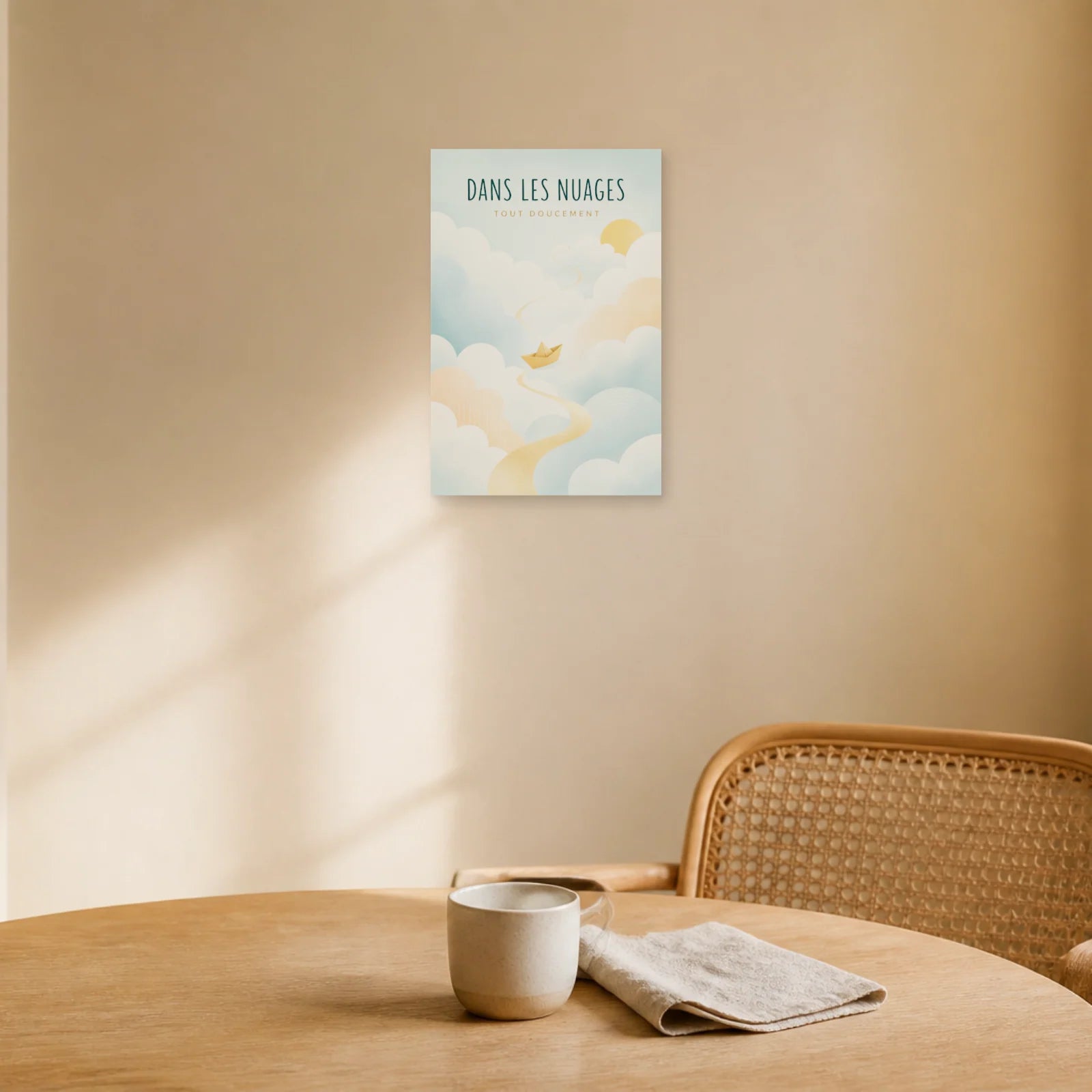 Affiche Dans les Nuages – Tout Doucement dans une salle à manger - Art Virtuoso