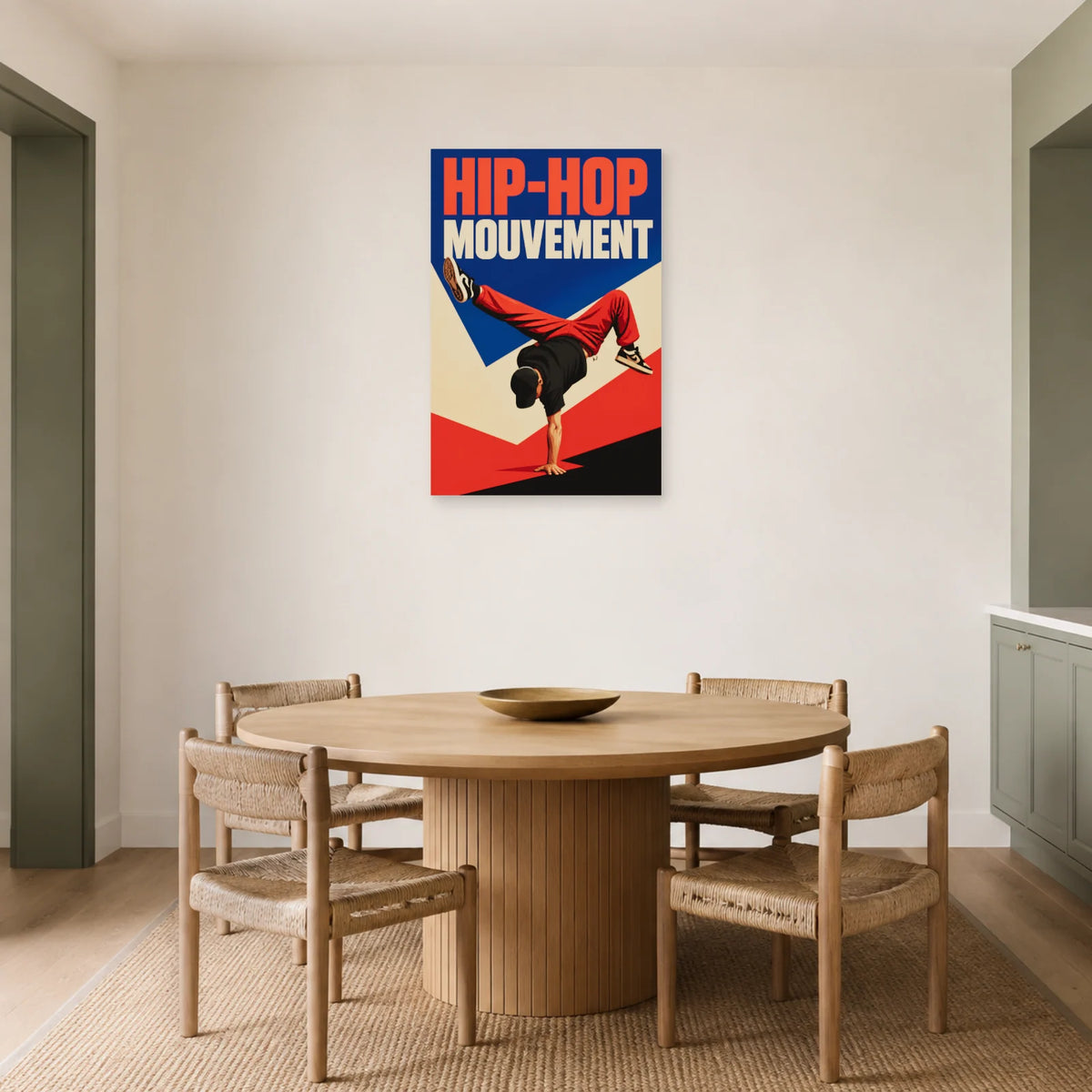 Affiche Danse hip-hop - Mouvement dans une salle à manger - Art Virtuoso