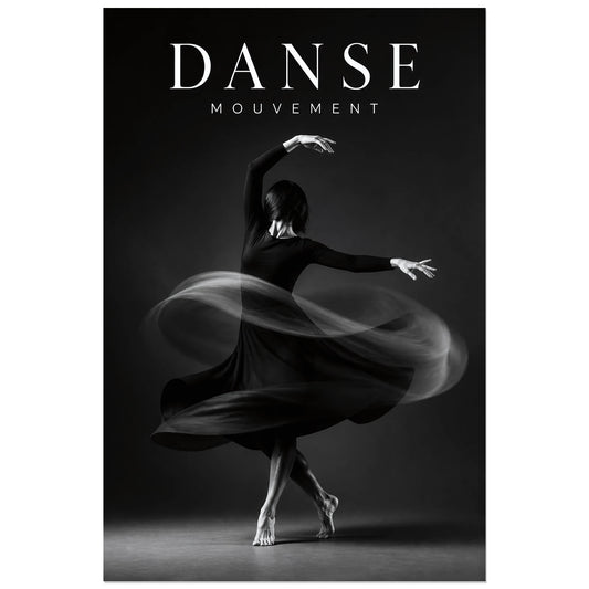 Affiche Danse – Mouvement, photographie de danse en pose longue verticale, format 30 × 45 cm