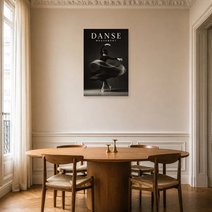 Affiche Danse – Mouvement dans une salle à manger - Art Virtuoso