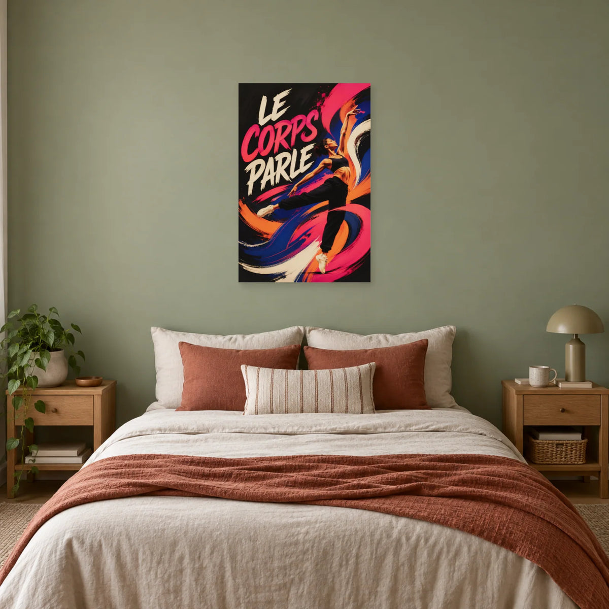 Affiche danseuse – Le corps parle dans une chambre - Art Virtuoso