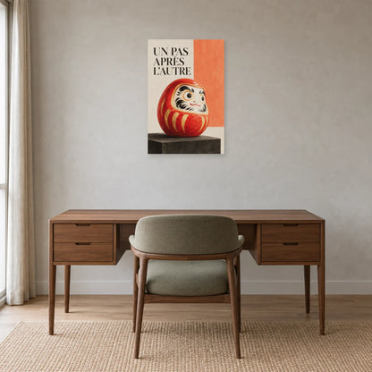 Affiche Daruma - Un pas après l'autre dans un bureau - Art Virtuoso