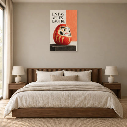 Affiche Daruma - Un pas après l'autre dans une chambre - Art Virtuoso