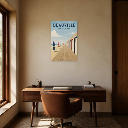 Affiche Deauville – Les Planches dans un bureau - Art Virtuoso