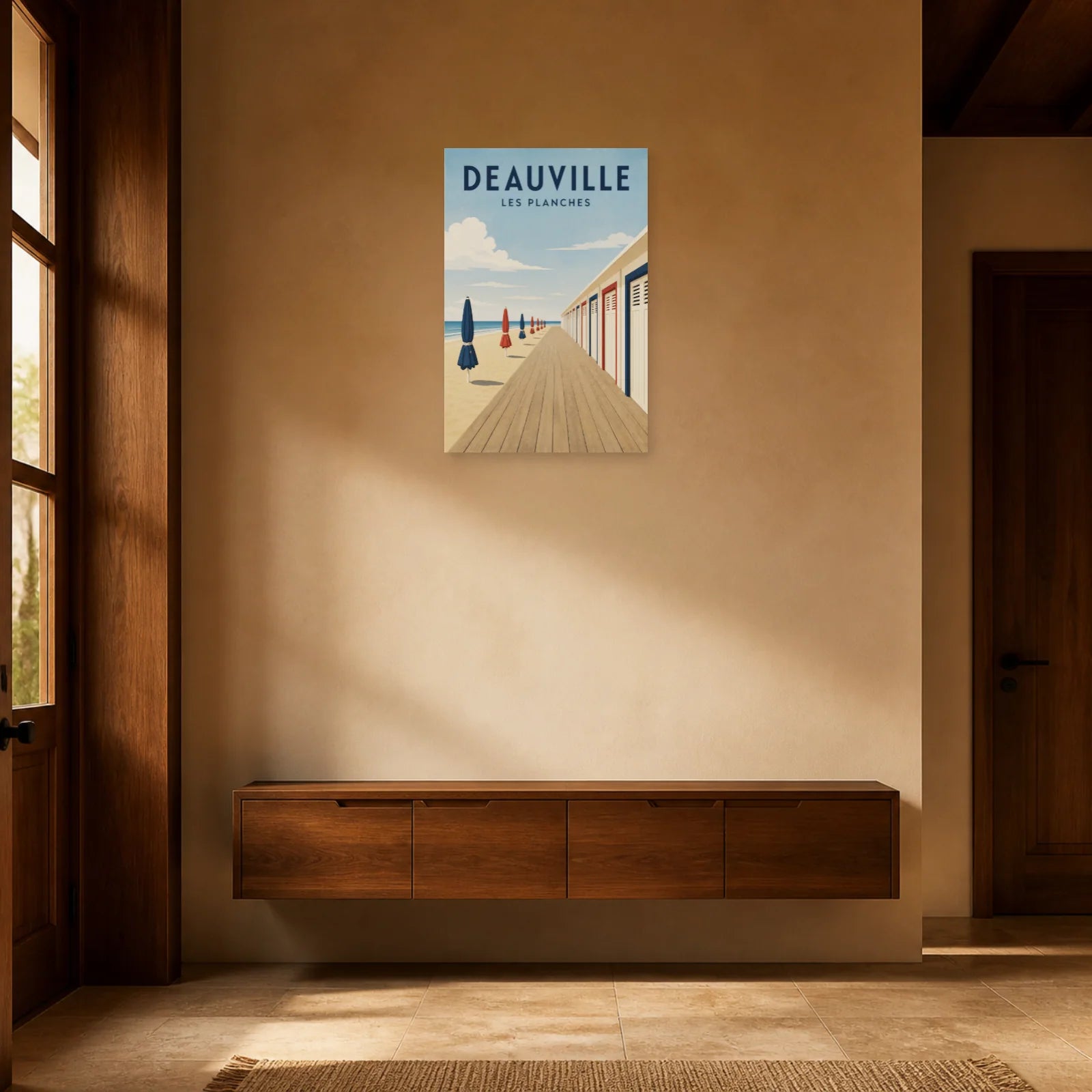 Affiche Deauville – Les Planches dans une entrée ou un couloir - Art Virtuoso