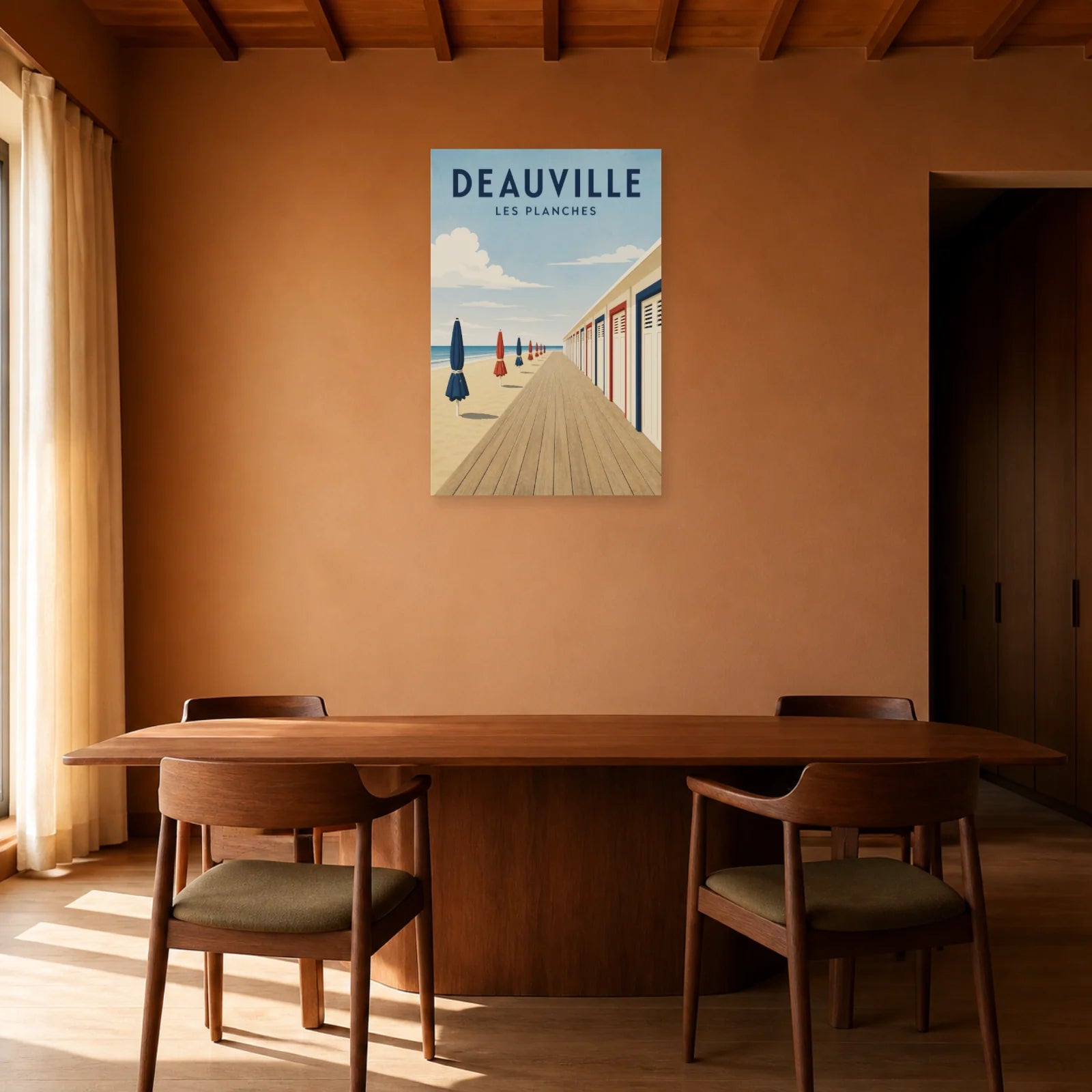 Affiche Deauville – Les Planches dans une salle à manger - Art Virtuoso